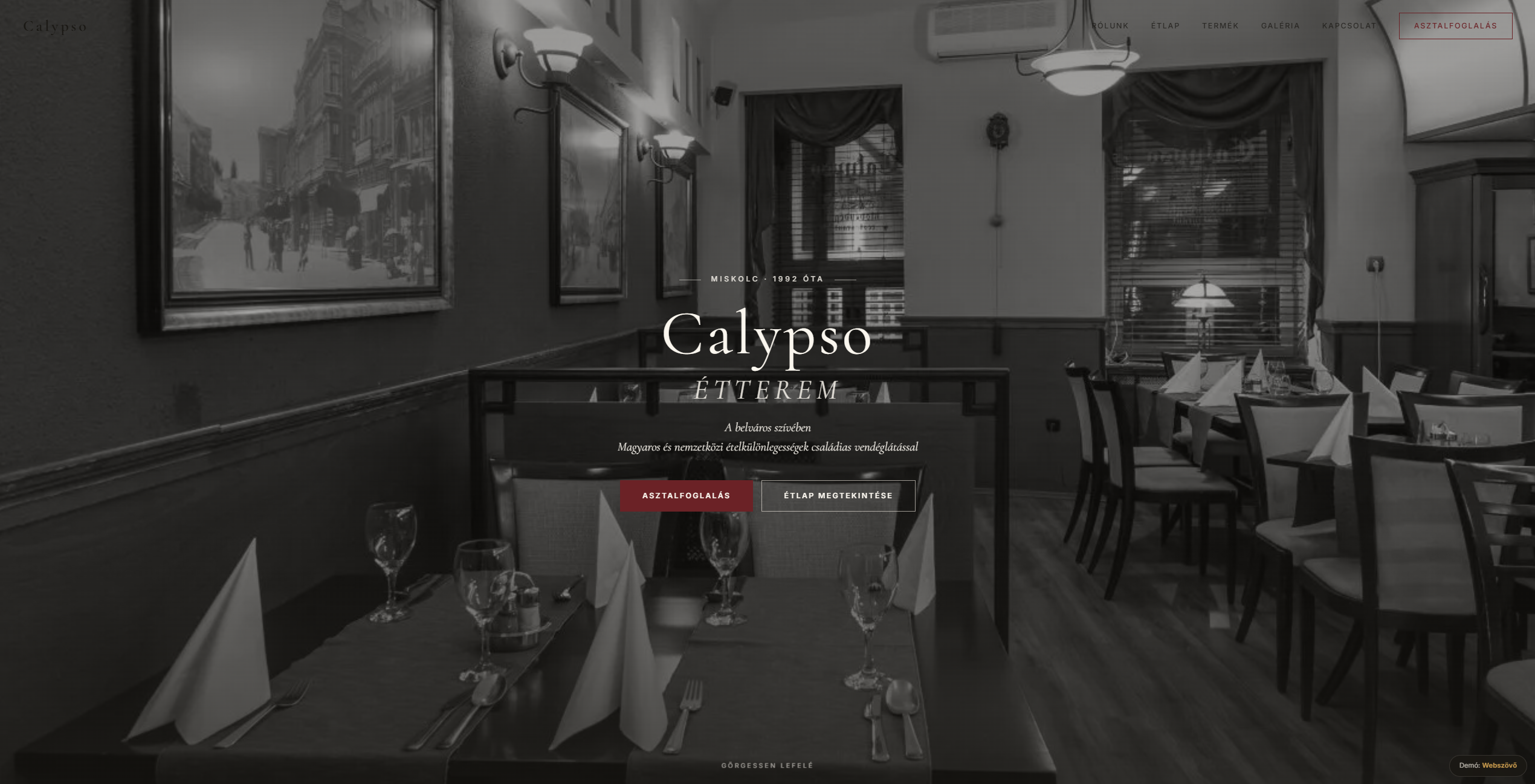 Calypso Étterem demó előnézet